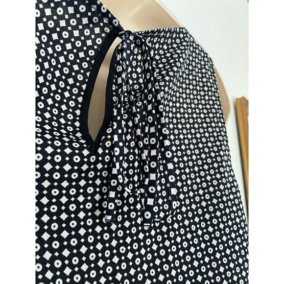 Ann Taylor Loft Women's Sz XS Black White Geo Print Scoop Neck Tank Top - Picture 9 of 9